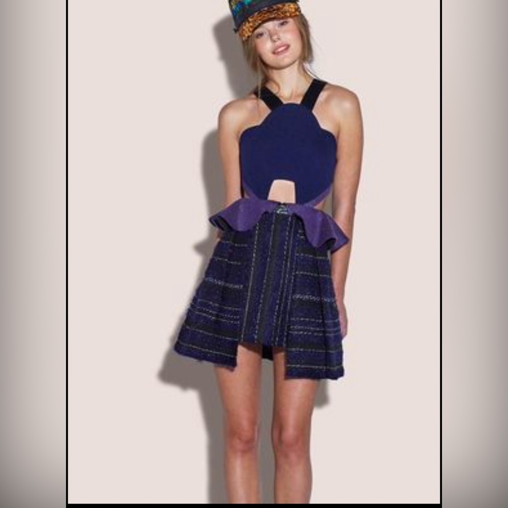 Three floor dress purple prom